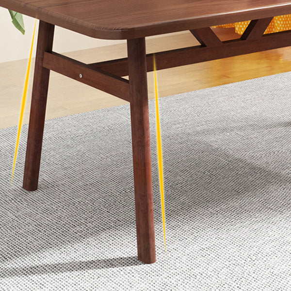 Contemporary Style Home Dining Table Rectangle Shape Dining Table with 4 Legs Base Clearhalo ' dining_table' 'Dining Tables & Seating' 'Dining Tables' 'furn' 'furn_dining_table' 'Furniture' 'furniture_dining_table' 'Kitchen & Dining Furniture' 'kitchen&dining_furn' 'kitchen' 'kitchen_dining_table' 3876195