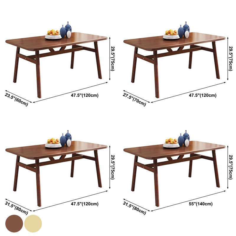 Contemporary Style Home Dining Table Rectangle Shape Dining Table with 4 Legs Base Clearhalo ' dining_table' 'Dining Tables & Seating' 'Dining Tables' 'furn' 'furn_dining_table' 'Furniture' 'furniture_dining_table' 'Kitchen & Dining Furniture' 'kitchen&dining_furn' 'kitchen' 'kitchen_dining_table' 3876196