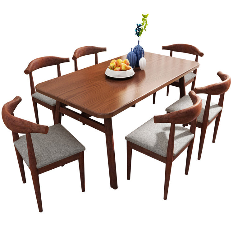 Contemporary Style Home Dining Table Rectangle Shape Dining Table with 4 Legs Base Clearhalo ' dining_table' 'Dining Tables & Seating' 'Dining Tables' 'furn' 'furn_dining_table' 'Furniture' 'furniture_dining_table' 'Kitchen & Dining Furniture' 'kitchen&dining_furn' 'kitchen' 'kitchen_dining_table' 3876197