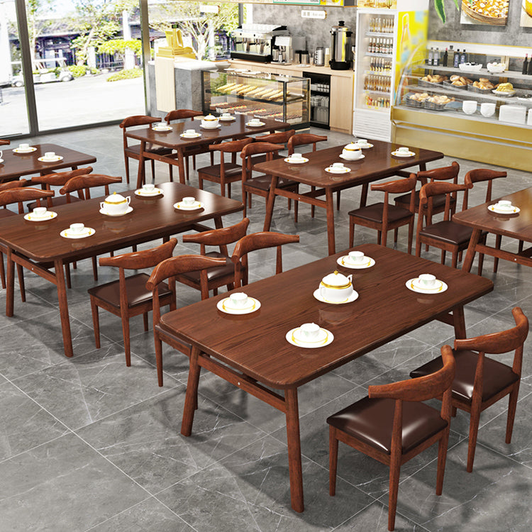 Contemporary Style Home Dining Table Rectangle Shape Dining Table with 4 Legs Base Clearhalo ' dining_table' 'Dining Tables & Seating' 'Dining Tables' 'furn' 'furn_dining_table' 'Furniture' 'furniture_dining_table' 'Kitchen & Dining Furniture' 'kitchen&dining_furn' 'kitchen' 'kitchen_dining_table' 3876201
