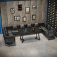 Industrial Dining Room Table Black Sintered Stone Table with Metal Base Clearhalo ' dining_table' 'Dining Tables & Seating' 'Dining Tables' 'furn' 'furn_dining_table' 'Furniture' 'furniture_dining_table' 'Kitchen & Dining Furniture' 'kitchen&dining_furn' 'kitchen' 'kitchen_dining_table' 3876205