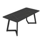 Industrial Dining Room Table Black Sintered Stone Table with Metal Base Without Chairs Clearhalo ' dining_table' 'Dining Tables & Seating' 'Dining Tables' 'furn' 'furn_dining_table' 'Furniture' 'furniture_dining_table' 'Kitchen & Dining Furniture' 'kitchen&dining_furn' 'kitchen' 'kitchen_dining_table' 3876208