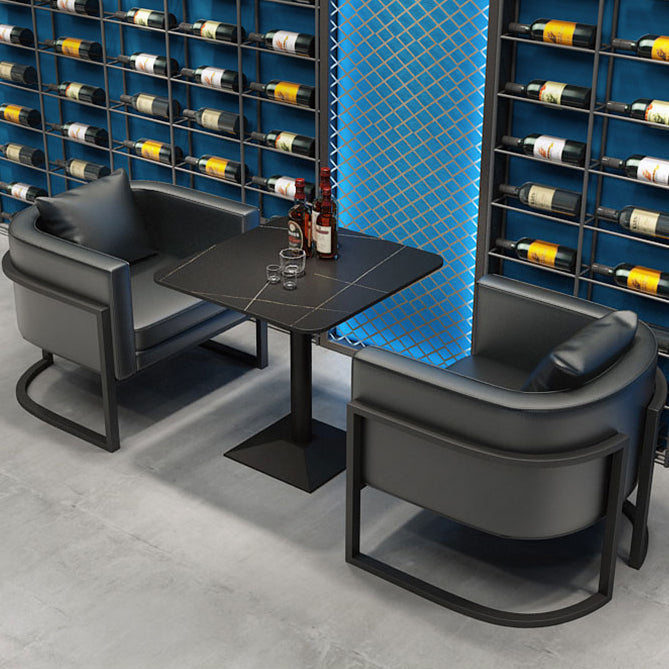 Industrial Dining Room Table Black Sintered Stone Table with Metal Base Clearhalo ' dining_table' 'Dining Tables & Seating' 'Dining Tables' 'furn' 'furn_dining_table' 'Furniture' 'furniture_dining_table' 'Kitchen & Dining Furniture' 'kitchen&dining_furn' 'kitchen' 'kitchen_dining_table' 3876211