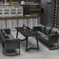 Industrial Dining Room Table Black Sintered Stone Table with Metal Base Clearhalo ' dining_table' 'Dining Tables & Seating' 'Dining Tables' 'furn' 'furn_dining_table' 'Furniture' 'furniture_dining_table' 'Kitchen & Dining Furniture' 'kitchen&dining_furn' 'kitchen' 'kitchen_dining_table' 3876213