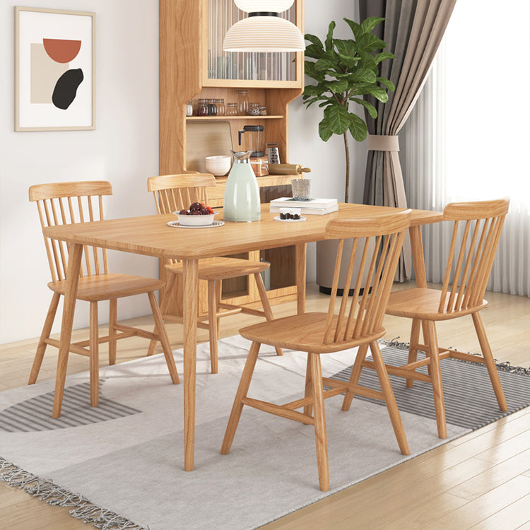 Rectangle Pine Solid Wood Table Modern Dining Table with 4 Legs, in Nature Clearhalo ' dining_table' 'Dining Tables & Seating' 'Dining Tables' 'furn' 'furn_dining_table' 'Furniture' 'furniture_dining_table' 'Kitchen & Dining Furniture' 'kitchen&dining_furn' 'kitchen' 'kitchen_dining_table' 3876215