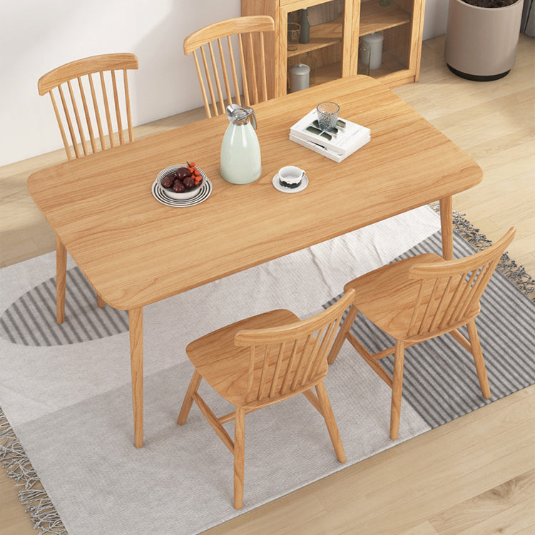 Rectangle Pine Solid Wood Table Modern Dining Table with 4 Legs, in Nature Clearhalo ' dining_table' 'Dining Tables & Seating' 'Dining Tables' 'furn' 'furn_dining_table' 'Furniture' 'furniture_dining_table' 'Kitchen & Dining Furniture' 'kitchen&dining_furn' 'kitchen' 'kitchen_dining_table' 3876216