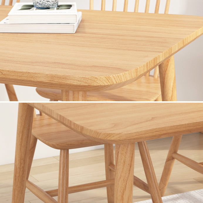 Rectangle Pine Solid Wood Table Modern Dining Table with 4 Legs, in Nature Clearhalo ' dining_table' 'Dining Tables & Seating' 'Dining Tables' 'furn' 'furn_dining_table' 'Furniture' 'furniture_dining_table' 'Kitchen & Dining Furniture' 'kitchen&dining_furn' 'kitchen' 'kitchen_dining_table' 3876220