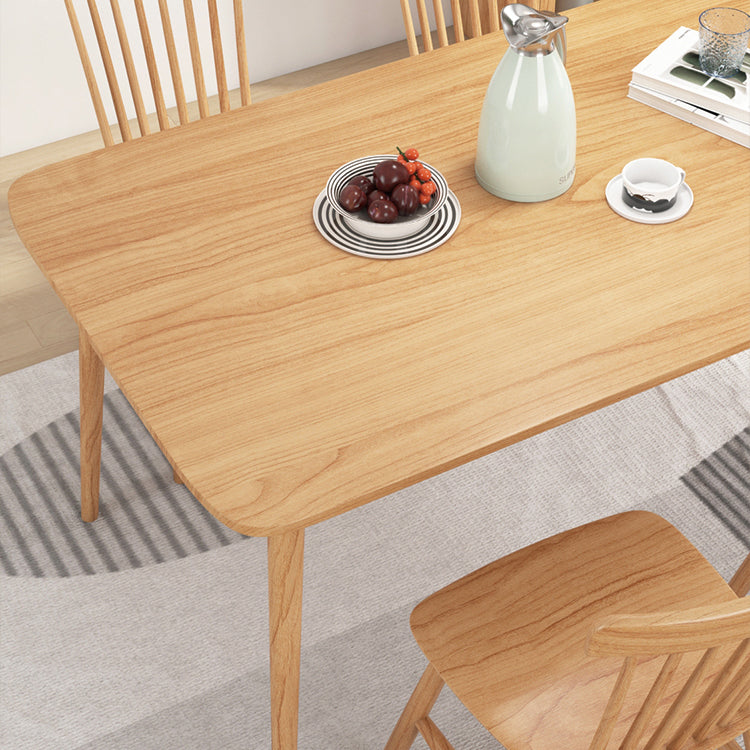 Rectangle Pine Solid Wood Table Modern Dining Table with 4 Legs, in Nature Clearhalo ' dining_table' 'Dining Tables & Seating' 'Dining Tables' 'furn' 'furn_dining_table' 'Furniture' 'furniture_dining_table' 'Kitchen & Dining Furniture' 'kitchen&dining_furn' 'kitchen' 'kitchen_dining_table' 3876221