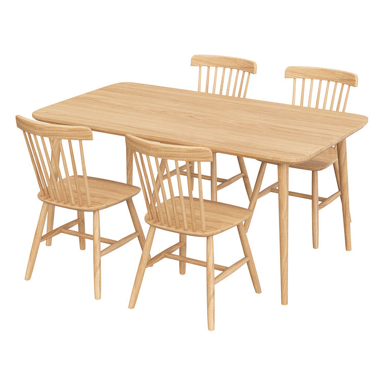 Rectangle Pine Solid Wood Table Modern Dining Table with 4 Legs, in Nature Clearhalo ' dining_table' 'Dining Tables & Seating' 'Dining Tables' 'furn' 'furn_dining_table' 'Furniture' 'furniture_dining_table' 'Kitchen & Dining Furniture' 'kitchen&dining_furn' 'kitchen' 'kitchen_dining_table' 3876222
