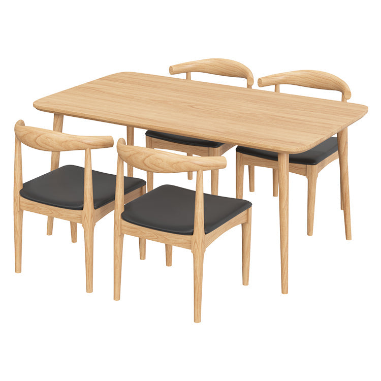 Rectangle Pine Solid Wood Table Modern Dining Table with 4 Legs, in Nature Clearhalo ' dining_table' 'Dining Tables & Seating' 'Dining Tables' 'furn' 'furn_dining_table' 'Furniture' 'furniture_dining_table' 'Kitchen & Dining Furniture' 'kitchen&dining_furn' 'kitchen' 'kitchen_dining_table' 3876223