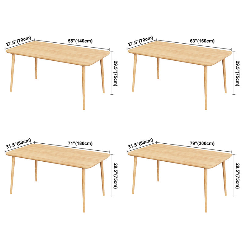Rectangle Pine Solid Wood Table Modern Dining Table with 4 Legs, in Nature Clearhalo ' dining_table' 'Dining Tables & Seating' 'Dining Tables' 'furn' 'furn_dining_table' 'Furniture' 'furniture_dining_table' 'Kitchen & Dining Furniture' 'kitchen&dining_furn' 'kitchen' 'kitchen_dining_table' 3876224