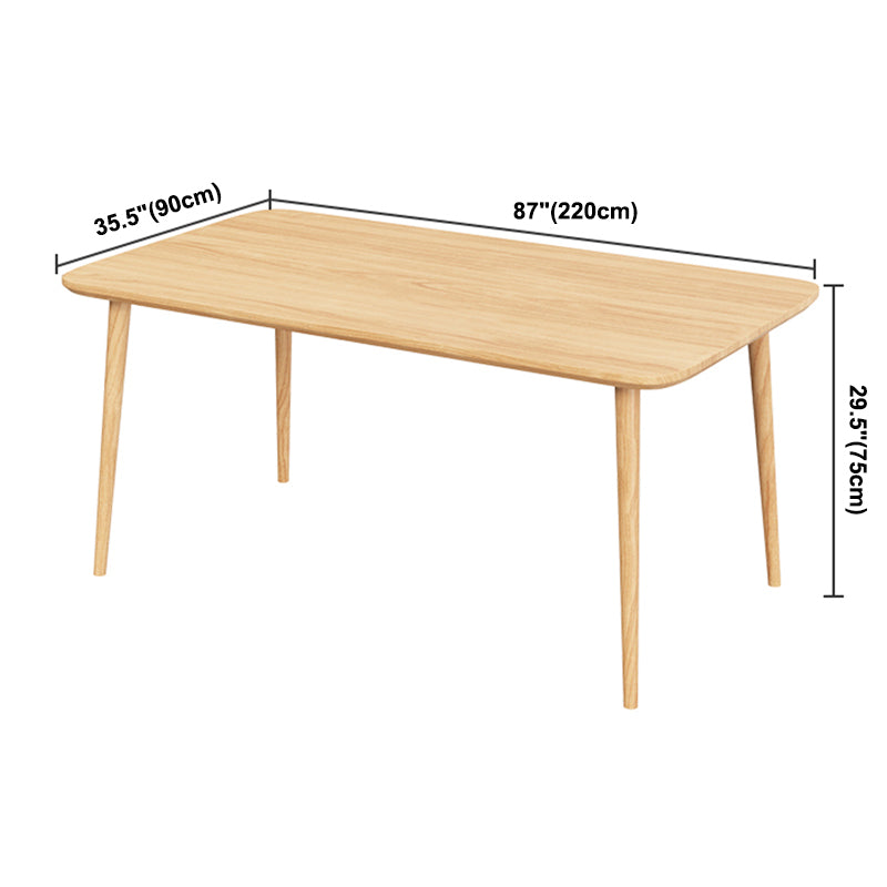Rectangle Pine Solid Wood Table Modern Dining Table with 4 Legs, in Nature Clearhalo ' dining_table' 'Dining Tables & Seating' 'Dining Tables' 'furn' 'furn_dining_table' 'Furniture' 'furniture_dining_table' 'Kitchen & Dining Furniture' 'kitchen&dining_furn' 'kitchen' 'kitchen_dining_table' 3876225