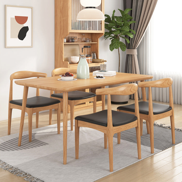Rectangle Pine Solid Wood Table Modern Dining Table with 4 Legs, in Nature Clearhalo ' dining_table' 'Dining Tables & Seating' 'Dining Tables' 'furn' 'furn_dining_table' 'Furniture' 'furniture_dining_table' 'Kitchen & Dining Furniture' 'kitchen&dining_furn' 'kitchen' 'kitchen_dining_table' 3876226