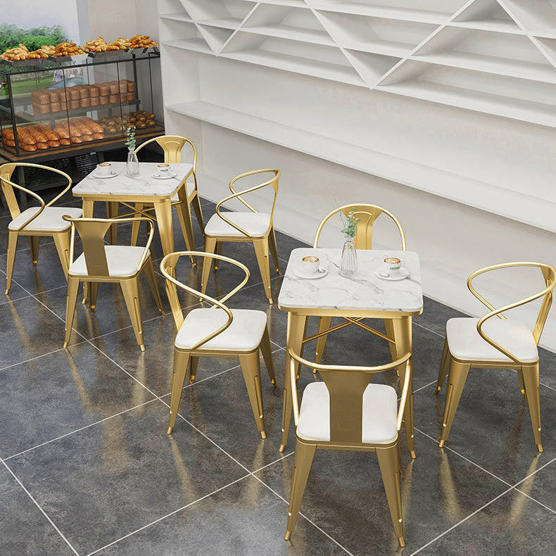Industrial Dining Table White Sintered Stone Table with Gold Sled Base for Dining Room Clearhalo ' dining_table' 'Dining Tables & Seating' 'Dining Tables' 'furn' 'furn_dining_table' 'Furniture' 'furniture_dining_table' 'Kitchen & Dining Furniture' 'kitchen&dining_furn' 'kitchen' 'kitchen_dining_table' 3876235