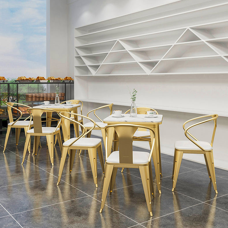 Industrial Dining Table White Sintered Stone Table with Gold Sled Base for Dining Room Clearhalo ' dining_table' 'Dining Tables & Seating' 'Dining Tables' 'furn' 'furn_dining_table' 'Furniture' 'furniture_dining_table' 'Kitchen & Dining Furniture' 'kitchen&dining_furn' 'kitchen' 'kitchen_dining_table' 3876236