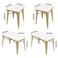 Industrial Dining Table White Sintered Stone Table with Gold Sled Base for Dining Room Clearhalo ' dining_table' 'Dining Tables & Seating' 'Dining Tables' 'furn' 'furn_dining_table' 'Furniture' 'furniture_dining_table' 'Kitchen & Dining Furniture' 'kitchen&dining_furn' 'kitchen' 'kitchen_dining_table' 3876237