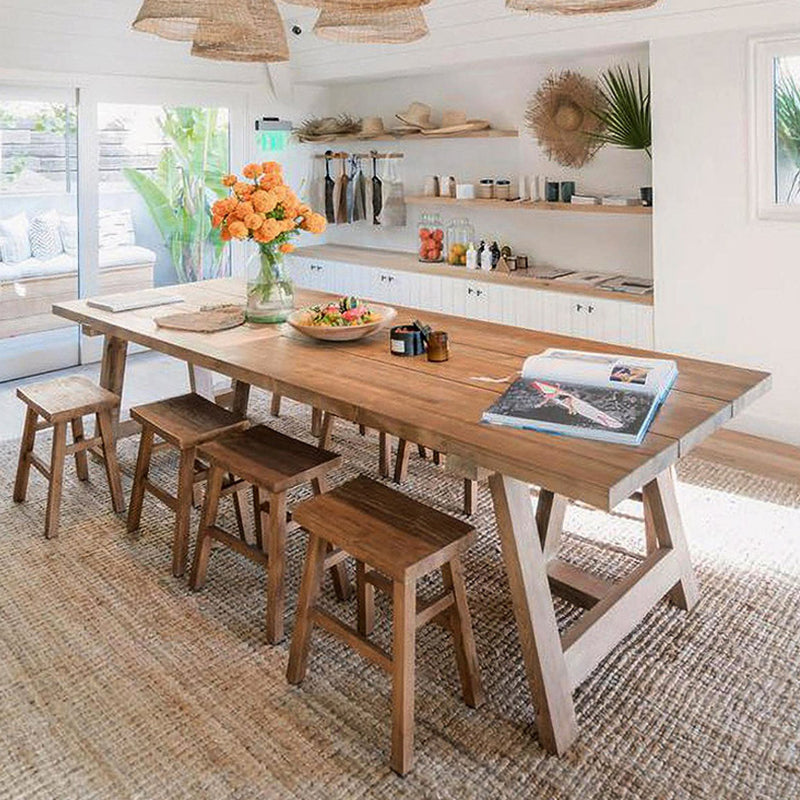 Rectangle Solid Wood Dining Table Modern Pine Table in Nature with Double Pedestal Clearhalo ' dining_table' 'Dining Tables & Seating' 'Dining Tables' 'furn' 'furn_dining_table' 'Furniture' 'furniture_dining_table' 'Kitchen & Dining Furniture' 'kitchen&dining_furn' 'kitchen' 'kitchen_dining_table' 3876238