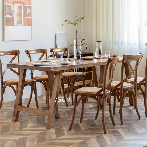 Rectangle Solid Wood Dining Table Modern Pine Table in Nature with Double Pedestal Clearhalo ' dining_table' 'Dining Tables & Seating' 'Dining Tables' 'furn' 'furn_dining_table' 'Furniture' 'furniture_dining_table' 'Kitchen & Dining Furniture' 'kitchen&dining_furn' 'kitchen' 'kitchen_dining_table' 3876246