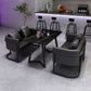 Industrial Dining Table Black Sintered Stone Table with Metal Base for Dining Room Clearhalo ' dining_table' 'Dining Tables & Seating' 'Dining Tables' 'furn' 'furn_dining_table' 'Furniture' 'furniture_dining_table' 'Kitchen & Dining Furniture' 'kitchen&dining_furn' 'kitchen' 'kitchen_dining_table' 3876252