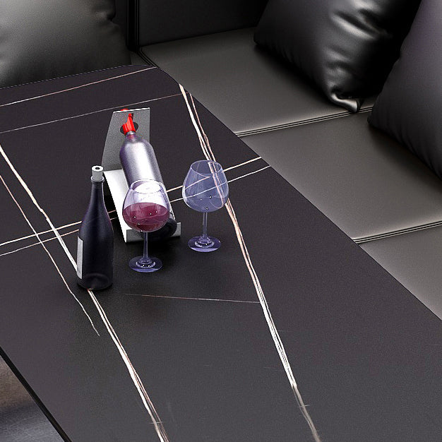 Industrial Dining Table Black Sintered Stone Table with Metal Base for Dining Room Clearhalo ' dining_table' 'Dining Tables & Seating' 'Dining Tables' 'furn' 'furn_dining_table' 'Furniture' 'furniture_dining_table' 'Kitchen & Dining Furniture' 'kitchen&dining_furn' 'kitchen' 'kitchen_dining_table' 3876257