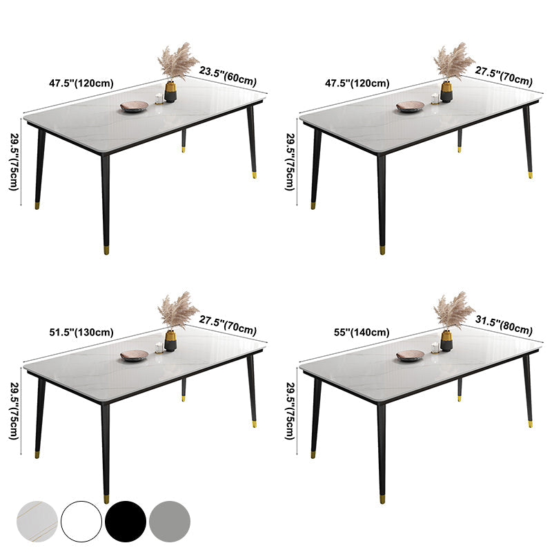 Modern Sintered Stone Kitchen Dining Table Standard Dining Table with 4 Legs Base Clearhalo ' dining_table' 'Dining Tables & Seating' 'Dining Tables' 'furn' 'furn_dining_table' 'Furniture' 'furniture_dining_table' 'Kitchen & Dining Furniture' 'kitchen&dining_furn' 'kitchen' 'kitchen_dining_table' 3876270