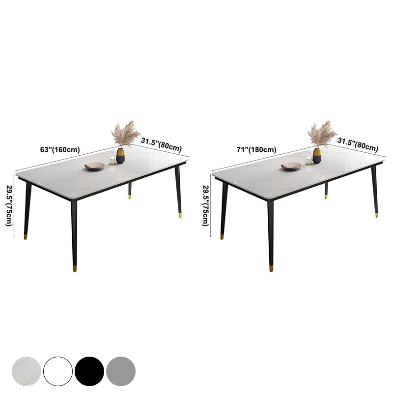 Modern Sintered Stone Kitchen Dining Table Standard Dining Table with 4 Legs Base Clearhalo ' dining_table' 'Dining Tables & Seating' 'Dining Tables' 'furn' 'furn_dining_table' 'Furniture' 'furniture_dining_table' 'Kitchen & Dining Furniture' 'kitchen&dining_furn' 'kitchen' 'kitchen_dining_table' 3876271