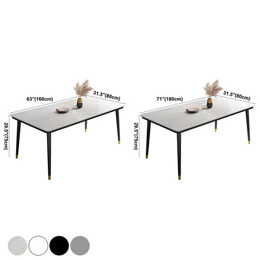 Modern Sintered Stone Kitchen Dining Table Standard Dining Table with 4 Legs Base