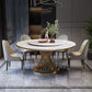 Metal Traditional Luxury Round Indoor Table Sintered Stone Table with Pedestal Clearhalo ' dining_table' 'Dining Tables & Seating' 'Dining Tables' 'furn' 'furn_dining_table' 'Furniture' 'furniture_dining_table' 'Kitchen & Dining Furniture' 'kitchen&dining_furn' 'kitchen' 'kitchen_dining_table' 3876285