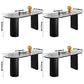 Marble Dining Table Contemporary Style Dining Site Table with Double Pedestal Clearhalo ' dining_table' 'Dining Tables & Seating' 'Dining Tables' 'furn' 'furn_dining_table' 'Furniture' 'furniture_dining_table' 'Kitchen & Dining Furniture' 'kitchen&dining_furn' 'kitchen' 'kitchen_dining_table' 3876294