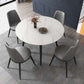 Luxury Style Home Sintered Stone Dining Table 4 Legs Metallic Base Round Table Clearhalo ' dining_table' 'Dining Tables & Seating' 'Dining Tables' 'furn' 'furn_dining_table' 'Furniture' 'furniture_dining_table' 'Kitchen & Dining Furniture' 'kitchen&dining_furn' 'kitchen' 'kitchen_dining_table' 3876297