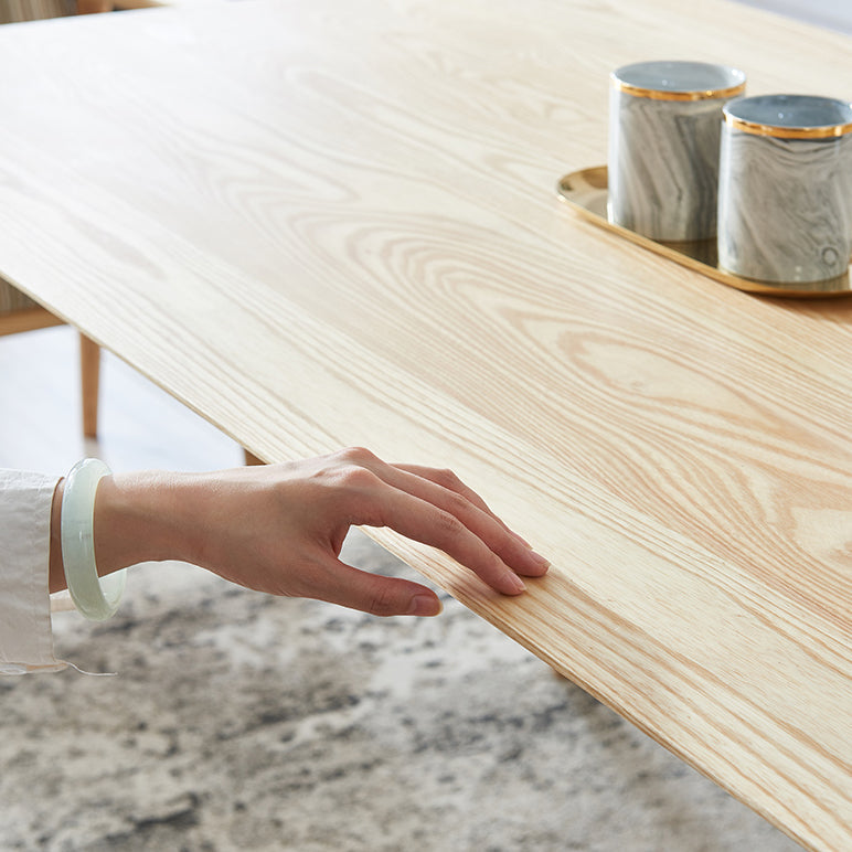 Modern Ash Wood Table Rectangle Dining Table with Wooden 4 Legs for Restaurant Clearhalo ' dining_table' 'Dining Tables & Seating' 'Dining Tables' 'furn' 'furn_dining_table' 'Furniture' 'furniture_dining_table' 'Kitchen & Dining Furniture' 'kitchen&dining_furn' 'kitchen' 'kitchen_dining_table' 3876321