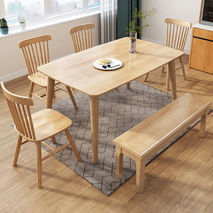 Glam Solid Wood Kitchen Dining Table Rectangle Shape Standard Dining Table with 4 Legs Base Clearhalo ' dining_table' 'Dining Tables & Seating' 'Dining Tables' 'furn' 'furn_dining_table' 'Furniture' 'furniture_dining_table' 'Kitchen & Dining Furniture' 'kitchen&dining_furn' 'kitchen' 'kitchen_dining_table' 3876329