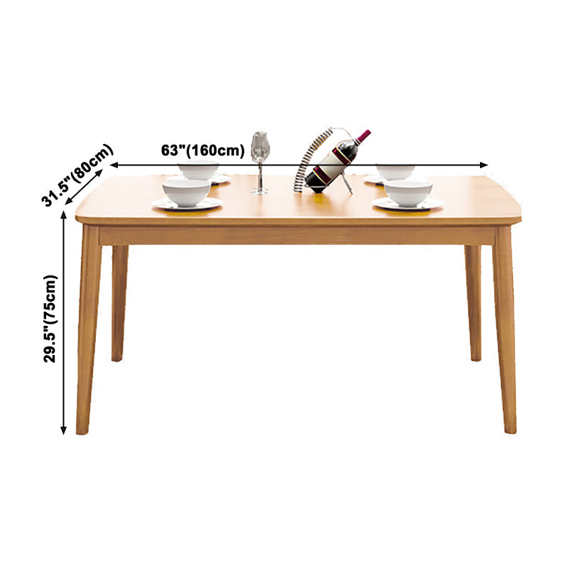 Glam Solid Wood Kitchen Dining Table Rectangle Shape Standard Dining Table with 4 Legs Base Clearhalo ' dining_table' 'Dining Tables & Seating' 'Dining Tables' 'furn' 'furn_dining_table' 'Furniture' 'furniture_dining_table' 'Kitchen & Dining Furniture' 'kitchen&dining_furn' 'kitchen' 'kitchen_dining_table' 3876337