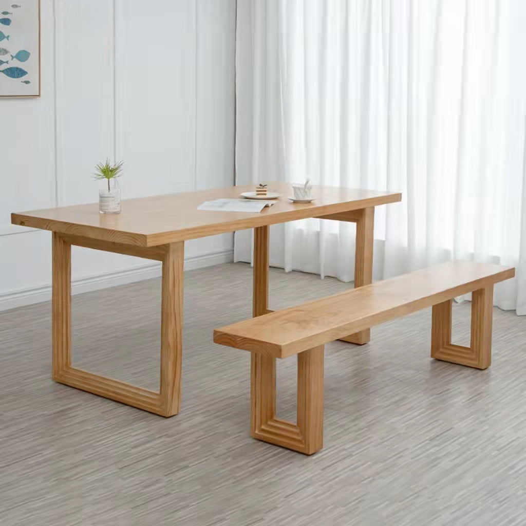 Rectangle Wooden Table in Nature Modern Pine Table with Double Pedestal Clearhalo ' dining_table' 'Dining Tables & Seating' 'Dining Tables' 'furn' 'furn_dining_table' 'Furniture' 'furniture_dining_table' 'Kitchen & Dining Furniture' 'kitchen&dining_furn' 'kitchen' 'kitchen_dining_table' 3876338