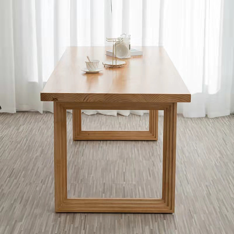 Rectangle Wooden Table in Nature Modern Pine Table with Double Pedestal Clearhalo ' dining_table' 'Dining Tables & Seating' 'Dining Tables' 'furn' 'furn_dining_table' 'Furniture' 'furniture_dining_table' 'Kitchen & Dining Furniture' 'kitchen&dining_furn' 'kitchen' 'kitchen_dining_table' 3876341