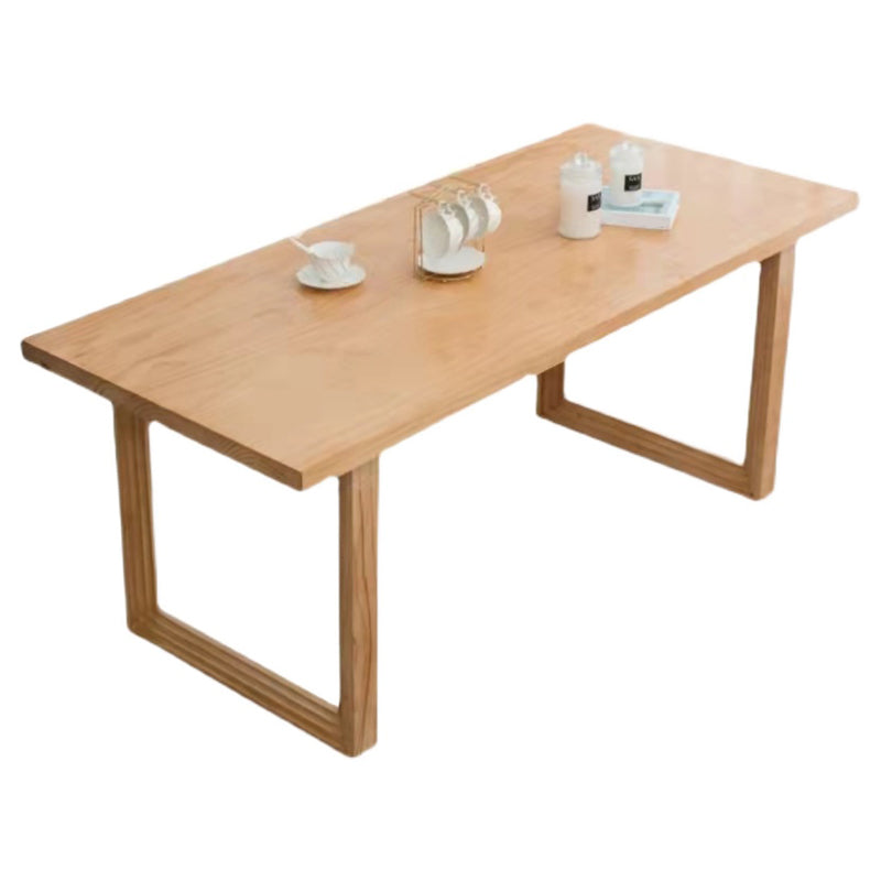 Rectangle Wooden Table in Nature Modern Pine Table with Double Pedestal Without Chairs Clearhalo ' dining_table' 'Dining Tables & Seating' 'Dining Tables' 'furn' 'furn_dining_table' 'Furniture' 'furniture_dining_table' 'Kitchen & Dining Furniture' 'kitchen&dining_furn' 'kitchen' 'kitchen_dining_table' 3876342
