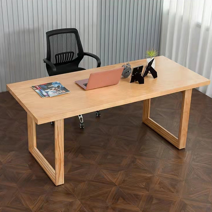 Rectangle Wooden Table in Nature Modern Pine Table with Double Pedestal Clearhalo ' dining_table' 'Dining Tables & Seating' 'Dining Tables' 'furn' 'furn_dining_table' 'Furniture' 'furniture_dining_table' 'Kitchen & Dining Furniture' 'kitchen&dining_furn' 'kitchen' 'kitchen_dining_table' 3876349