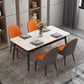 Glam Standard Rectangle Dining Table Sintered Stone Kitchen Dining Table with 4 Legs Base Clearhalo ' dining_table' 'Dining Tables & Seating' 'Dining Tables' 'furn' 'furn_dining_table' 'Furniture' 'furniture_dining_table' 'Kitchen & Dining Furniture' 'kitchen&dining_furn' 'kitchen' 'kitchen_dining_table' 3876353