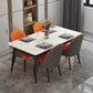 Glam Standard Rectangle Dining Table Sintered Stone Kitchen Dining Table with 4 Legs Base Clearhalo ' dining_table' 'Dining Tables & Seating' 'Dining Tables' 'furn' 'furn_dining_table' 'Furniture' 'furniture_dining_table' 'Kitchen & Dining Furniture' 'kitchen&dining_furn' 'kitchen' 'kitchen_dining_table' 3876360