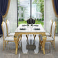 Traditional Luxury Stone Table Rectangle Stainless Steel Dining Table for Home Clearhalo ' dining_table' 'Dining Tables & Seating' 'Dining Tables' 'furn' 'furn_dining_table' 'Furniture' 'furniture_dining_table' 'Kitchen & Dining Furniture' 'kitchen&dining_furn' 'kitchen' 'kitchen_dining_table' 3876363