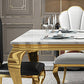 Traditional Luxury Stone Table Rectangle Stainless Steel Dining Table for Home Clearhalo ' dining_table' 'Dining Tables & Seating' 'Dining Tables' 'furn' 'furn_dining_table' 'Furniture' 'furniture_dining_table' 'Kitchen & Dining Furniture' 'kitchen&dining_furn' 'kitchen' 'kitchen_dining_table' 3876368