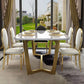 Metal Traditional Luxury Rectangular Table Sintered Stone Indoor Table with Trestle Clearhalo ' dining_table' 'Dining Tables & Seating' 'Dining Tables' 'furn' 'furn_dining_table' 'Furniture' 'furniture_dining_table' 'Kitchen & Dining Furniture' 'kitchen&dining_furn' 'kitchen' 'kitchen_dining_table' 3876371