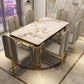 Metal Traditional Luxury Rectangle Indoor Table Sintered Stone Top Table with Legs Beige Without Chairs Clearhalo ' dining_table' 'Dining Tables & Seating' 'Dining Tables' 'furn' 'furn_dining_table' 'Furniture' 'furniture_dining_table' 'Kitchen & Dining Furniture' 'kitchen&dining_furn' 'kitchen' 'kitchen_dining_table' 3876392