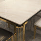Metal Traditional Luxury Rectangle Indoor Table Sintered Stone Top Table with Legs Clearhalo ' dining_table' 'Dining Tables & Seating' 'Dining Tables' 'furn' 'furn_dining_table' 'Furniture' 'furniture_dining_table' 'Kitchen & Dining Furniture' 'kitchen&dining_furn' 'kitchen' 'kitchen_dining_table' 3876396