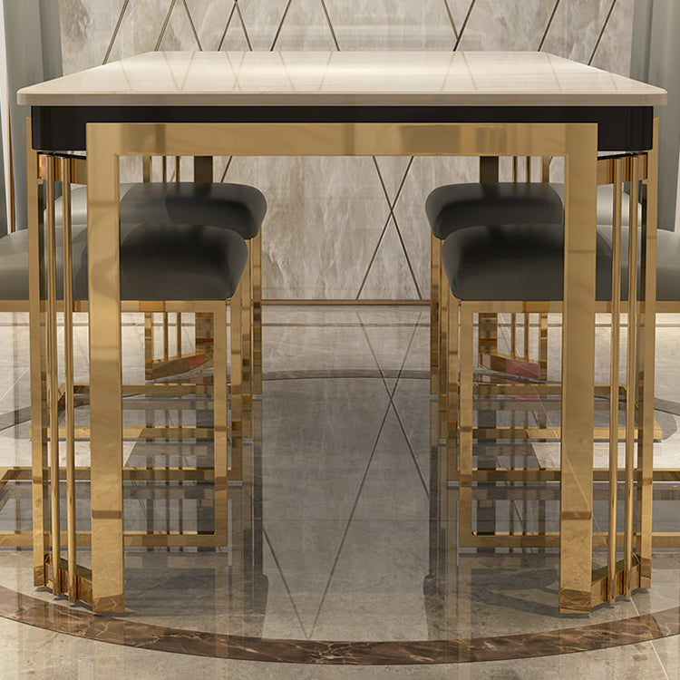 Metal Traditional Luxury Rectangle Indoor Table Sintered Stone Top Table with Legs Clearhalo ' dining_table' 'Dining Tables & Seating' 'Dining Tables' 'furn' 'furn_dining_table' 'Furniture' 'furniture_dining_table' 'Kitchen & Dining Furniture' 'kitchen&dining_furn' 'kitchen' 'kitchen_dining_table' 3876397