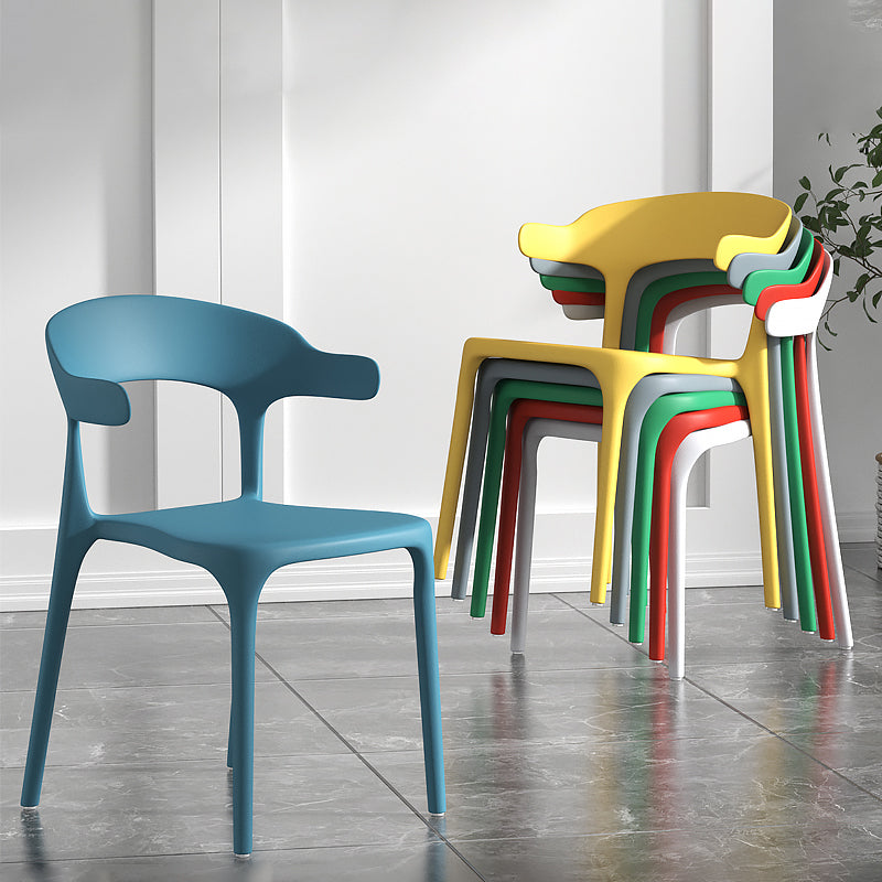 Scandinavian Living Room Plastic Arm Chair Matte Finish Wingback Dining Chair Clearhalo ' kitchen&dining_furn' 'Dining Chairs' 'Dining Tables & Seating' 'dining_chair' 'furn' 'furn_dining_chair' 'Furniture' 'furniture_dining_chair' 'Kitchen & Dining Furniture' 'kitchen' 3876431