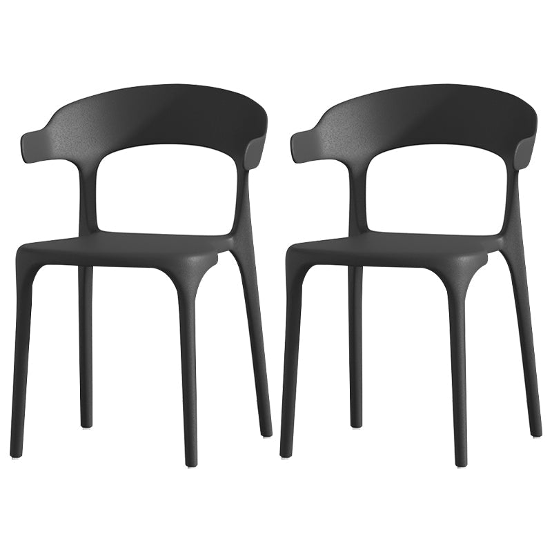 Scandinavian Living Room Plastic Arm Chair Matte Finish Wingback Dining Chair Black 2 Piece Set Clearhalo ' kitchen&dining_furn' 'Dining Chairs' 'Dining Tables & Seating' 'dining_chair' 'furn' 'furn_dining_chair' 'Furniture' 'furniture_dining_chair' 'Kitchen & Dining Furniture' 'kitchen' 3876434