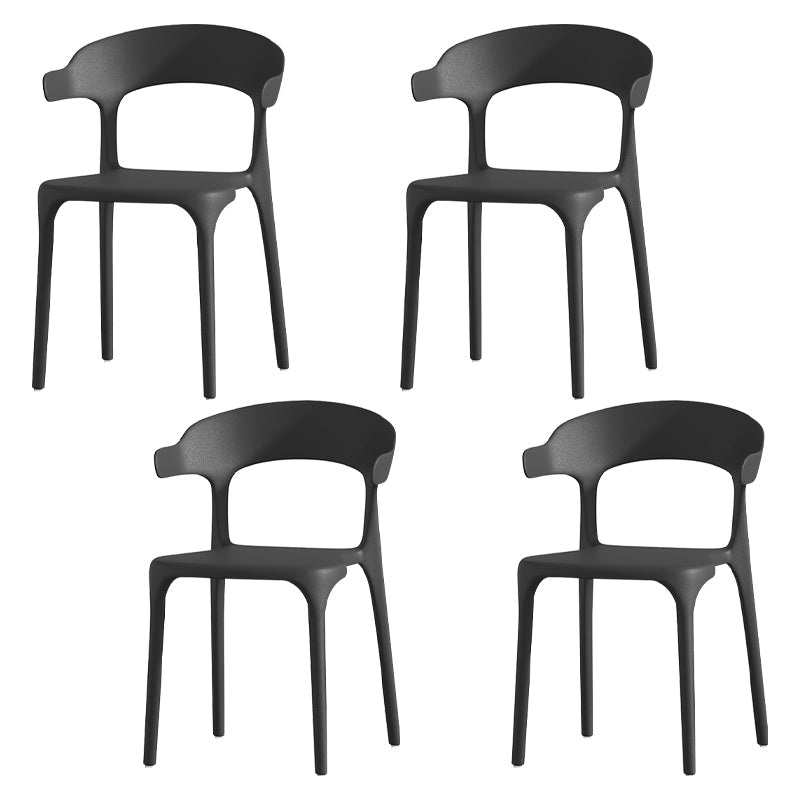 Scandinavian Living Room Plastic Arm Chair Matte Finish Wingback Dining Chair Black 4 Piece Set Clearhalo ' kitchen&dining_furn' 'Dining Chairs' 'Dining Tables & Seating' 'dining_chair' 'furn' 'furn_dining_chair' 'Furniture' 'furniture_dining_chair' 'Kitchen & Dining Furniture' 'kitchen' 3876435