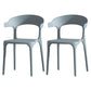 Scandinavian Living Room Plastic Arm Chair Matte Finish Wingback Dining Chair Dark Gray 2 Piece Set Clearhalo ' kitchen&dining_furn' 'Dining Chairs' 'Dining Tables & Seating' 'dining_chair' 'furn' 'furn_dining_chair' 'Furniture' 'furniture_dining_chair' 'Kitchen & Dining Furniture' 'kitchen' 3876440