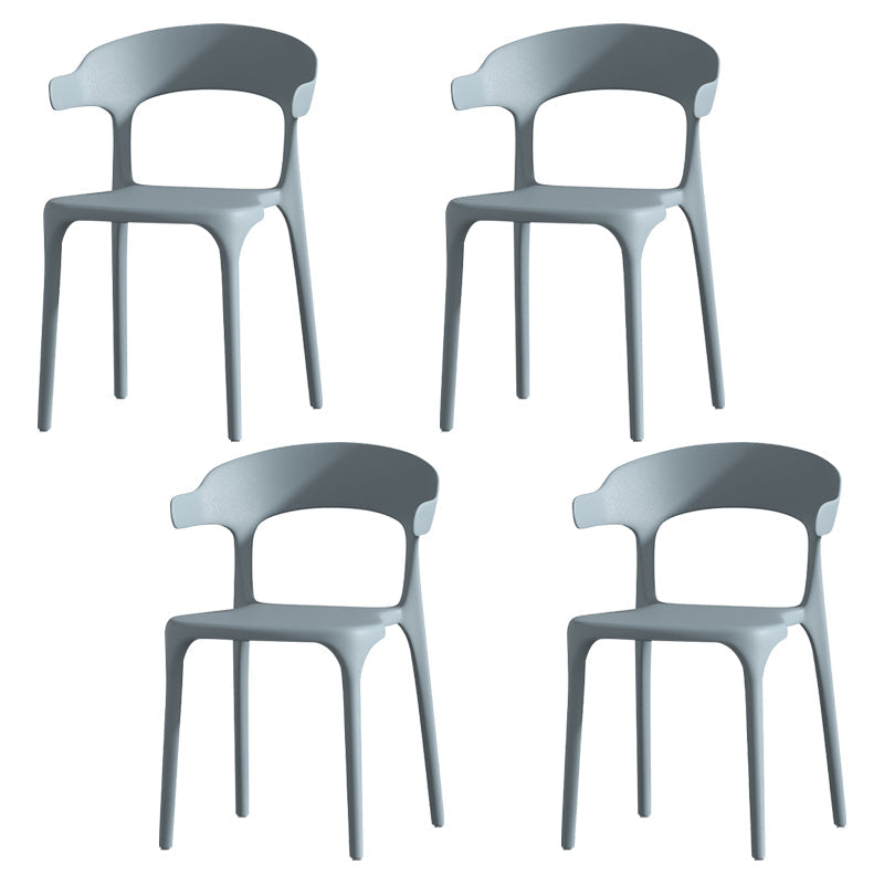 Scandinavian Living Room Plastic Arm Chair Matte Finish Wingback Dining Chair Dark Gray 4 Piece Set Clearhalo ' kitchen&dining_furn' 'Dining Chairs' 'Dining Tables & Seating' 'dining_chair' 'furn' 'furn_dining_chair' 'Furniture' 'furniture_dining_chair' 'Kitchen & Dining Furniture' 'kitchen' 3876441